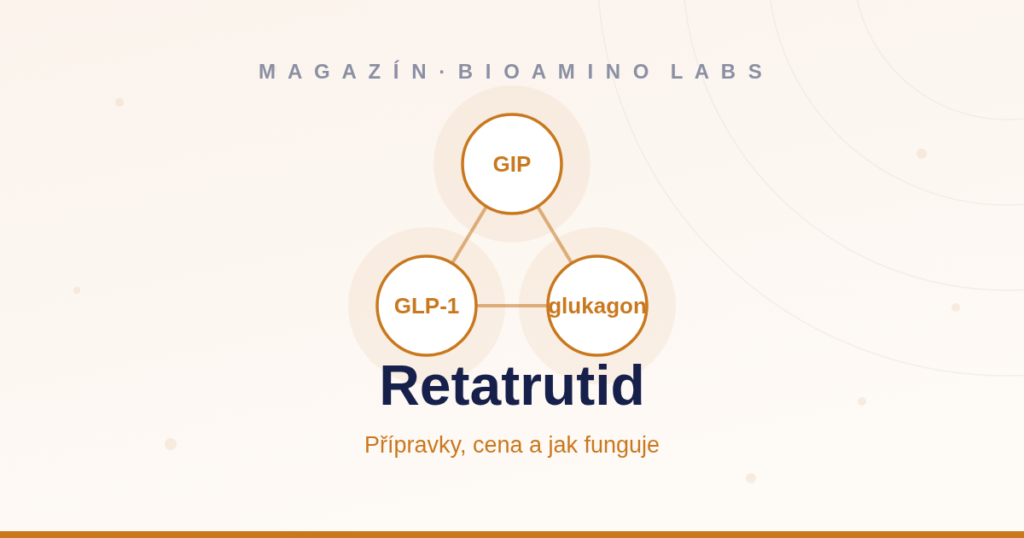 Ilustrace: retatrutid jako trojitý agonista (GIP, GLP-1, glukagon)